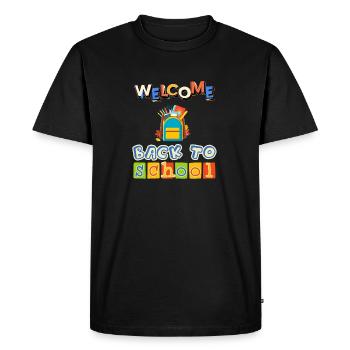 welcome back to school - Men's Premium Organic T-Shirt - black - Front - Nico (187cm)
