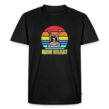 Retro Vintage Marine Biologist Awesome SCUBA - Men's Premium Organic T-Shirt - black - Front - Nico (187cm)