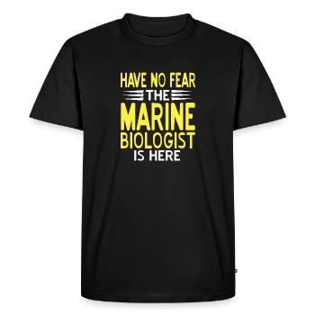Have No Fear The Marine Biologist Is Here Funny - Men's Premium Organic T-Shirt - black - Front - Nico (187cm)