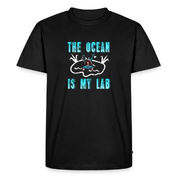 Vintage The Ocean Is My Lab Marine Biologist - Men's Premium Organic T-Shirt - black - Front - Nico (187cm)