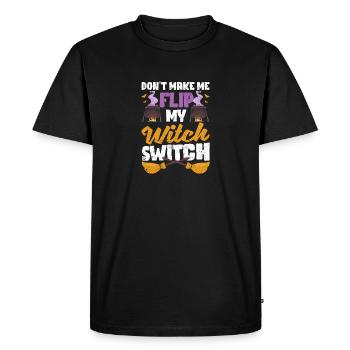 Ne me faites pas utiliser mon interrupteur de sorcière - T-shirt Premium bio Homme - noir - Devant - Nico (187cm)