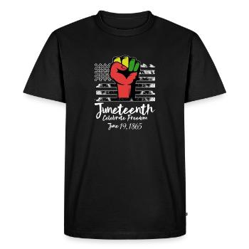 Juneteenth Celebrate Freedom June 19 1865 - Men's Premium Organic T-Shirt - black - Front - Nico (187cm)