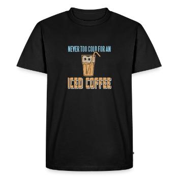 Never Too Cold For An Iced Coffee Retro Awesome - Men's Premium Organic T-Shirt - black - Front - Nico (187cm)