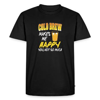 Cold Brew me rend pas si drôle présent - T-shirt Premium bio Homme - noir - Devant - Nico (187cm)