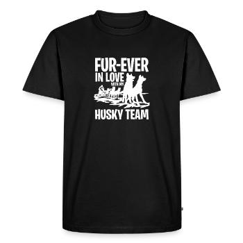 Chien de traîneau Fur-ever amoureux de mon équipe de husky - T-shirt Premium bio Homme - noir - Devant - Nico (187cm)