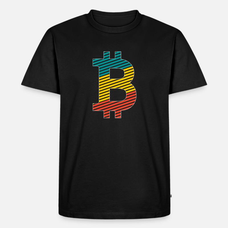 Bitcoin Retro2 - Männer Premium Bio T-Shirt - Schwarz