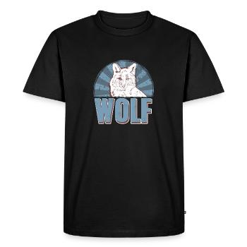 Retro WOLF Awesome Cool Designs T-Shirt Present - Men's Premium Organic T-Shirt - black - Front - Nico (187cm)