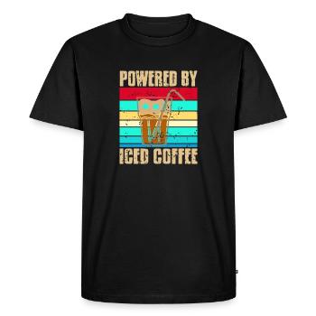 Rétro Vintage Propulsé par du thé glacé au café frais - T-shirt Premium bio Homme - noir - Devant - Nico (187cm)