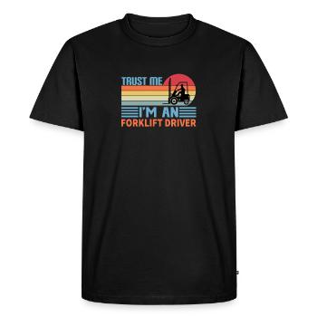 Forklift driver operator funny design - Men's Premium Organic T-Shirt - black - Front - Nico (187cm)