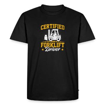 Forklift driver operator funny design - Men's Premium Organic T-Shirt - black - Front - Nico (187cm)