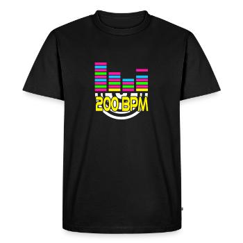 200 BPM Awesome Techno Music Lover Designs - T-shirt Premium bio Homme - noir - Devant - Nico (187cm)
