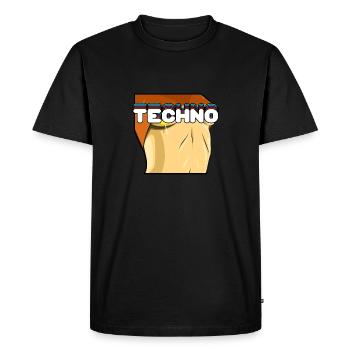 Retro TECHNO Sexy Awesome Techno Lover T-Shirt - Men's Premium Organic T-Shirt - black - Front - Nico (187cm)