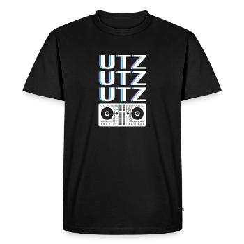 UTZ UTZ UTZ Cool Techno Beat Designs T-Shirt - Men's Premium Organic T-Shirt - black - Front - Nico (187cm)