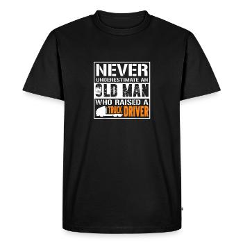 Awesome An Old Man Who Raised A Truck Driver - Men's Premium Organic T-Shirt - black - Front - Nico (187cm)