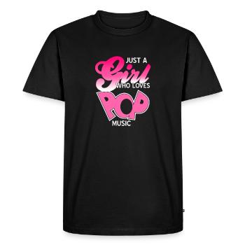 Juste une fille qui aime la musique pop Cool Designs - T-shirt Premium bio Homme - noir - Devant - Nico (187cm)