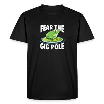 Peur Les grenouilles de la perche attrapent les chasseurs de grenouilles - T-shirt Premium bio Homme - noir - Devant - Nico (187cm)