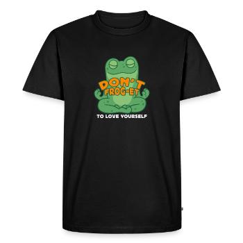 Don't Frog-Et To Love Yourself Frog Hunter - Men's Premium Organic T-Shirt - black - Front - Nico (187cm)