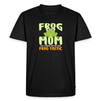 Maman grenouille comme une maman ordinaire mais plus frog-tastic - T-shirt Premium bio Homme - noir - Devant - Nico (187cm)