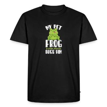 Ma grenouille est ce qui le dérange - T-shirt Premium bio Homme - noir - Devant - Nico (187cm)