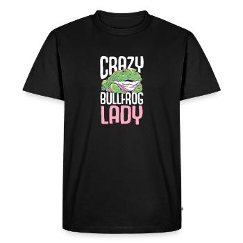 Crazy Bullfrog Lady Frog Hunter - Men's Premium Organic T-Shirt - black - Front - Nico (187cm)