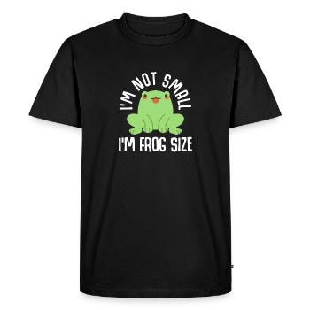 Je ne suis pas petit, je suis de la taille d’une grenouille - T-shirt Premium bio Homme - noir - Devant - Nico (187cm)
