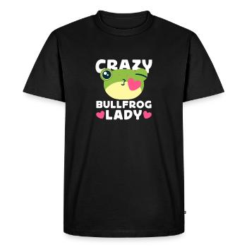 Crazy Bullfrog Lady Frog Hunter - Men's Premium Organic T-Shirt - black - Front - Nico (187cm)