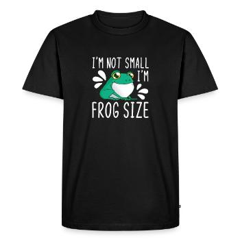 Je ne suis pas petit, je suis de la taille d’une grenouille - T-shirt Premium bio Homme - noir - Devant - Nico (187cm)