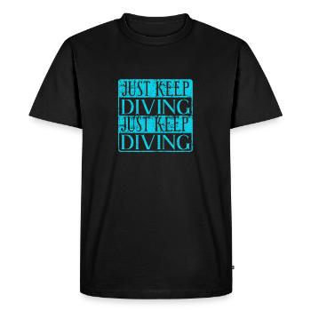 Rétro Vintage Juste Continuer à Plonger Plongeur Génial - T-shirt Premium bio Homme - noir - Devant - Nico (187cm)