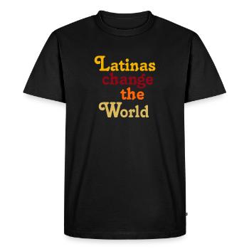 Latinas Change The World - Men's Premium Organic T-Shirt - black - Front - Nico (187cm)