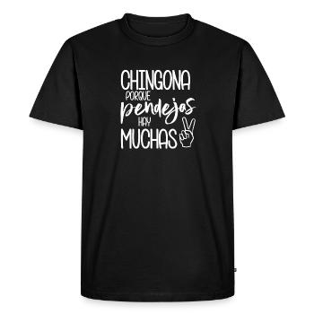 Chingona Porque Pendejas Hay Muchas - Men's Premium Organic T-Shirt - black - Front - Nico (187cm)