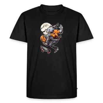 Halloween Lychan Trick Or Treat Party Skateboardin - Men's Premium Organic T-Shirt - black - Front - Nico (187cm)