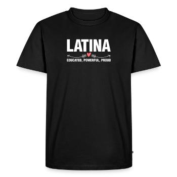 Latina Educated Powerful Proud Women's LatinX - Men's Premium Organic T-Shirt - black - Front - Nico (187cm)