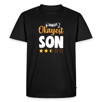 World's Okayest Son - Men's Premium Organic T-Shirt - black - Front - Nico (187cm)