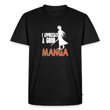 J’apprécie un bon amateur de manga cool - T-shirt Premium bio Homme - noir - Devant - Nico (187cm)