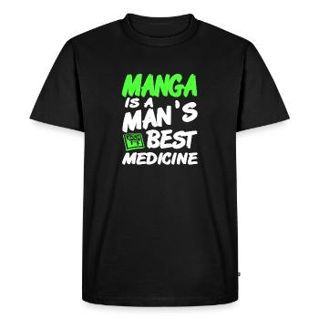 Manga Is Man's Best Medicine Funny Manga Lover - Men's Premium Organic T-Shirt - black - Front - Nico (187cm)