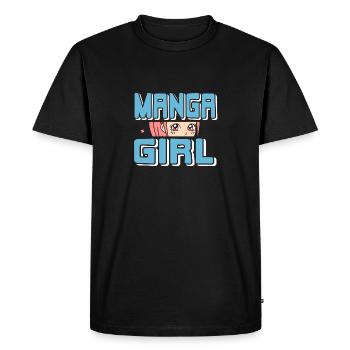 Manga Girl Retro Manga Lover For Her T-Shirt - Men's Premium Organic T-Shirt - black - Front - Nico (187cm)