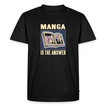 Manga Is The Answer Cool Funny Manga Lover - Men's Premium Organic T-Shirt - black - Front - Nico (187cm)