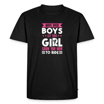 À l’écart Garçons La fille vous montre comment il - T-shirt Premium bio Homme - noir - Devant - Nico (187cm)