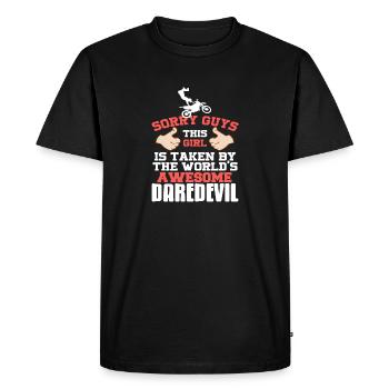 This Girl Is Taken By World's Awesome Daredevil - Men's Premium Organic T-Shirt - black - Front - Nico (187cm)