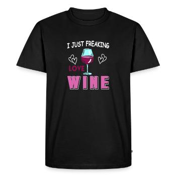 I Just Freaking Love Wine Cute Awesome T-Shirt - Men's Premium Organic T-Shirt - black - Front - Nico (187cm)