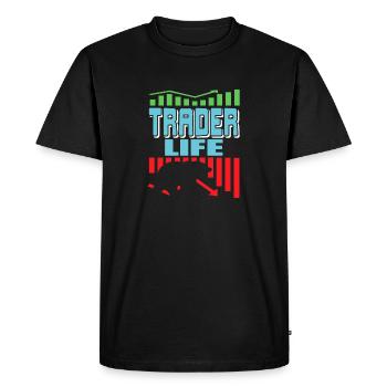 Trader Life Awesome Retro Bear Cycle T-Shirt - Men's Premium Organic T-Shirt - black - Front - Nico (187cm)