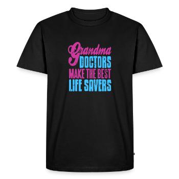 Grand-mère médecins rend le meilleur sauveteur cool - T-shirt Premium bio Homme - noir - Devant - Nico (187cm)