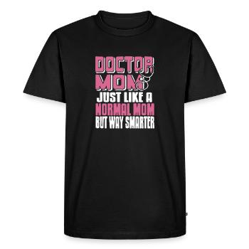 Docteur MOM comme une maman normale mais beaucoup plus intelligent - T-shirt Premium bio Homme - noir - Devant - Nico (187cm)