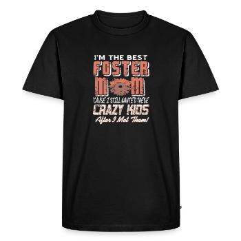 I'm The Best Foster MOM Retro Funny Designs - Men's Premium Organic T-Shirt - black - Front - Nico (187cm)