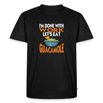 I'm Done With Work Let's Eat Guacamole Retro Funny - Men's Premium Organic T-Shirt - black - Front - Nico (187cm)