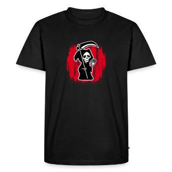 Grim Reaper Blood Death Undertaker Halloween Costume - Men's Premium Organic T-Shirt - black - Front - Nico (187cm)