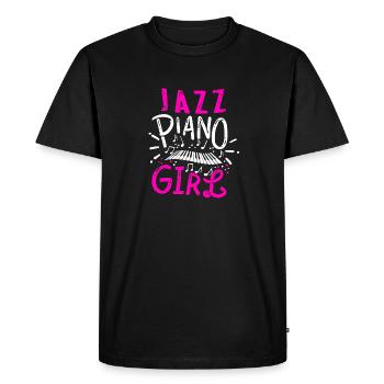 Jazz Piano Girl Cool Retro Jazz Amateur de musique - T-shirt Premium bio Homme - noir - Devant - Nico (187cm)