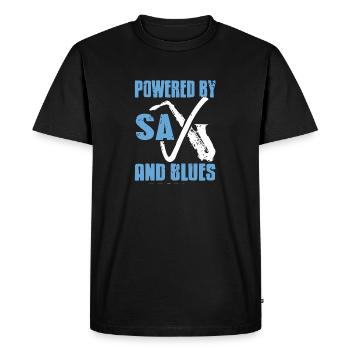Propulsé par SAX et Blues Cool Retro Designs - T-shirt Premium bio Homme - noir - Devant - Nico (187cm)