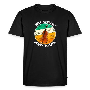 Just Cellin' And Blues Retro Vintage Blues Lover - T-shirt Premium bio Homme - noir - Devant - Nico (187cm)