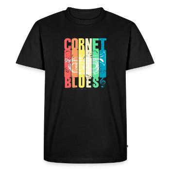 Retro Vintage Cornet BLUES Awesome Blues Lover - T-shirt Premium bio Homme - noir - Devant - Nico (187cm)